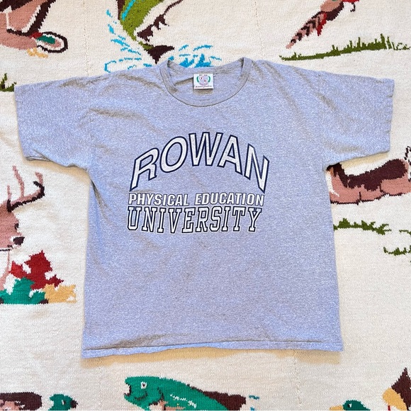 Vintage 80s Rowan University NJ Physical Education Single Stitch T Shirt XL - Picture 1 of 8